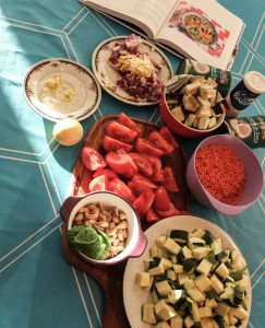 Zucchini-Auberginen Curry