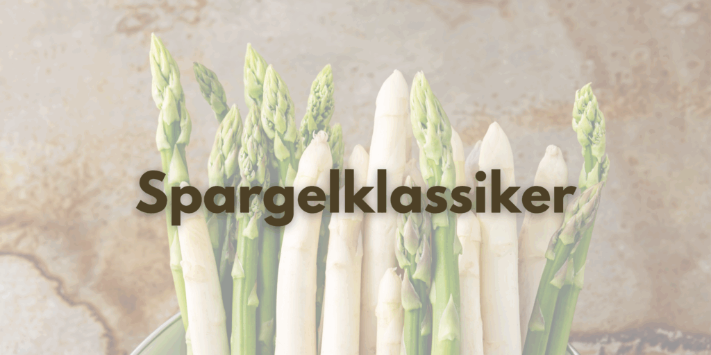 Auf dem Bild sieht man grünen und weißen Spargel vor einer Steinplatte.