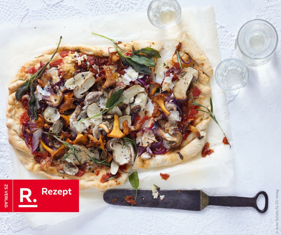 Fertiges Gericht "Pizza mit Waldpilzen"